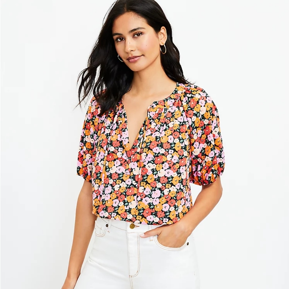 Loft multi color flower top